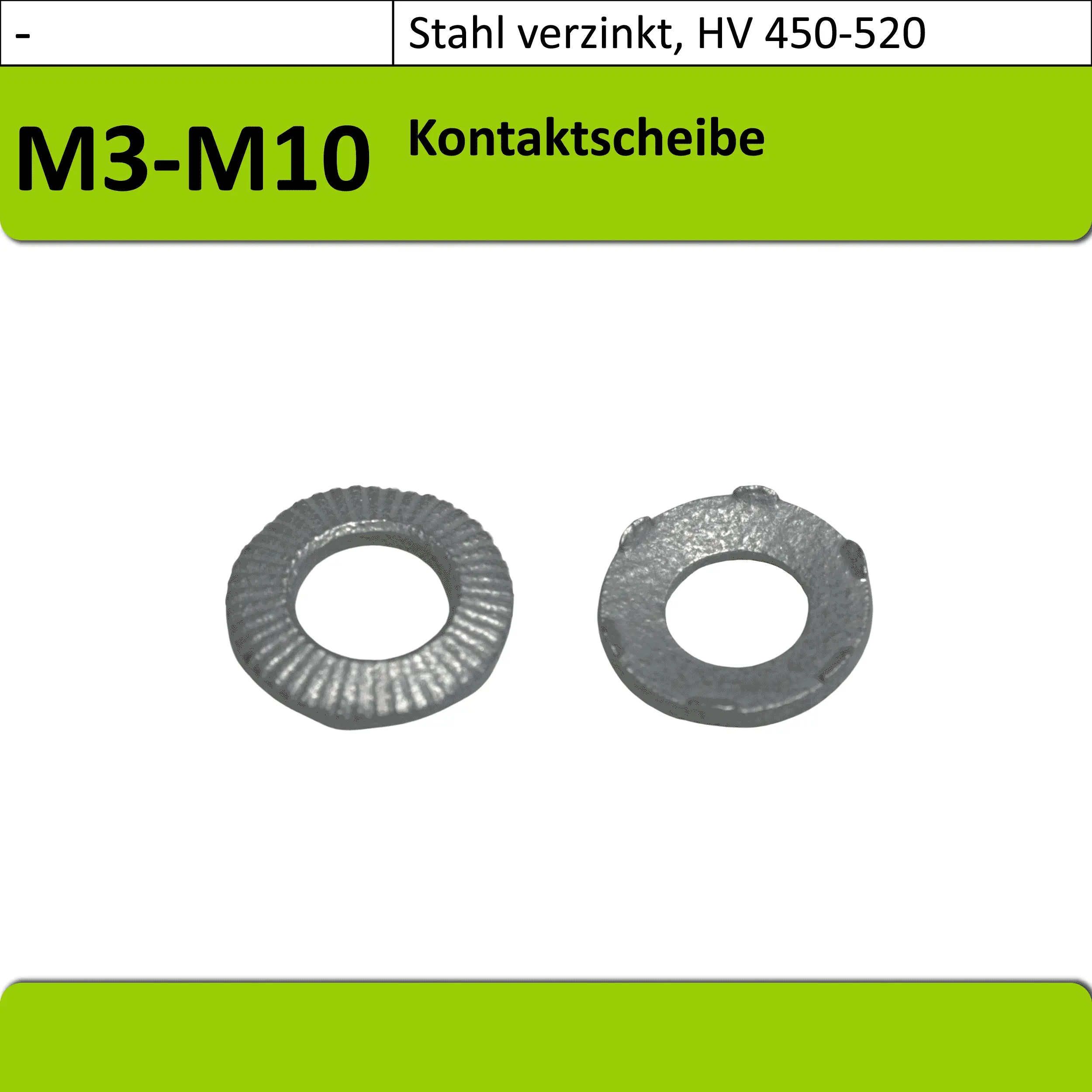 Kontaktscheibe aus Stahl verzinkt, HV 450-520