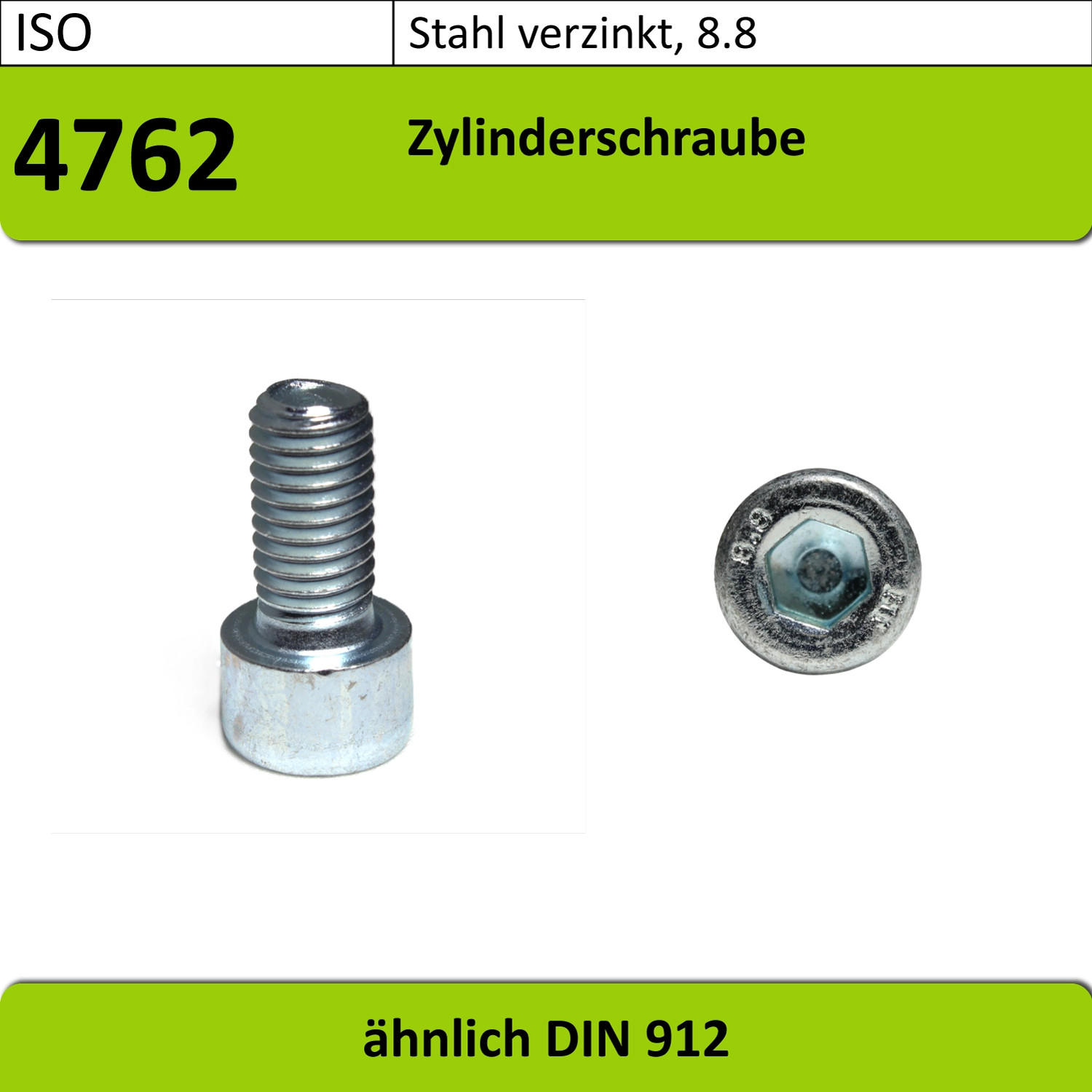 ISO4762 Zylinderschraube aus Stahl